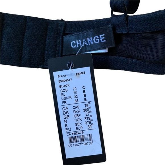 New Black CHANGE Bra Size 32B - Picture 4 of 5